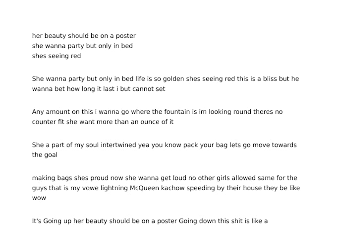 proof read, help write a song or write a verse for you